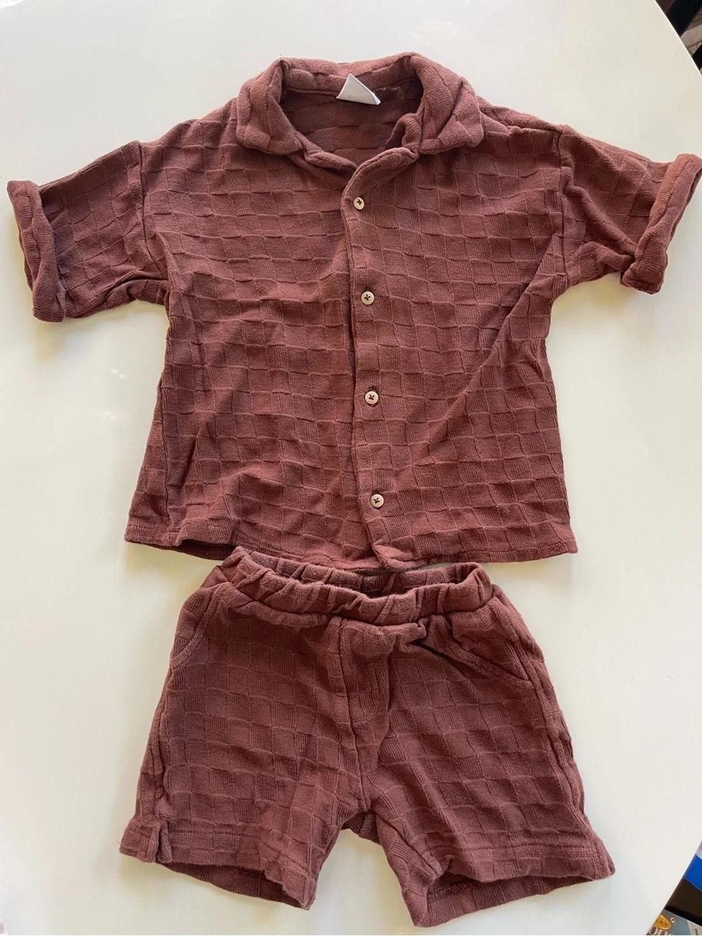 Zara Toddler Checked Short Set - 4/5 2/3